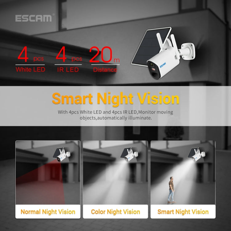 ESCAM QF490 HD 1080P 4G 3.8W Solar Panel IP Camera, EU Version, EU Version ESCAM QF490 HD 1080P 4G 3.8W Solar Panel IP Camera, EU Version, EU Version